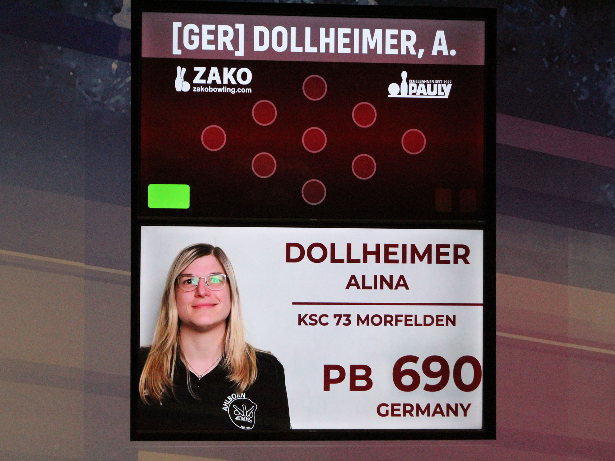 Schon im neuen Outfit: Alina Dollheimers-Porträtanzeige beim Sprint.